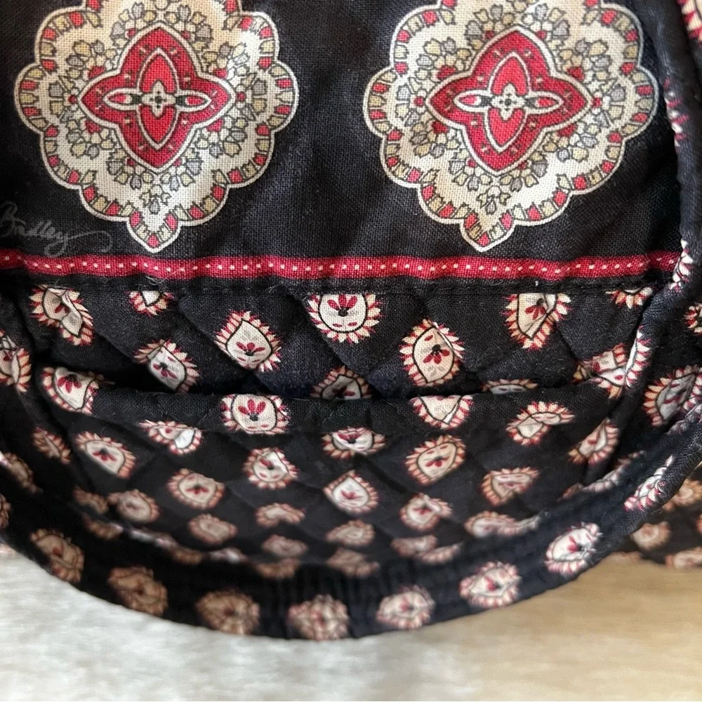 Vintage VERA BRADLEY Classic Black 2006 Little Betsey Red White Floral Zipper - Picture 3 of 14